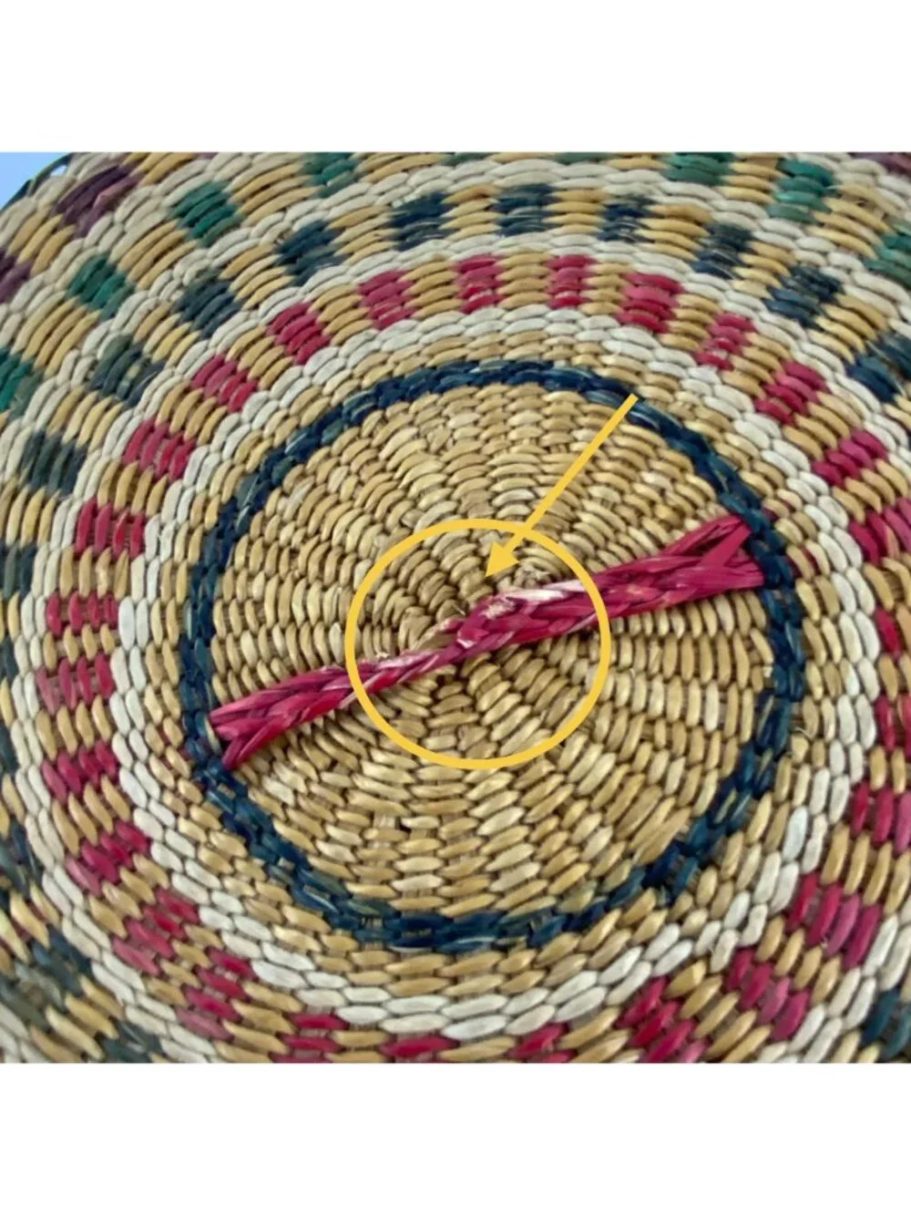 Set Of 3 Round Woven Straw Storage Baskets With Lids Multicolor Made In China